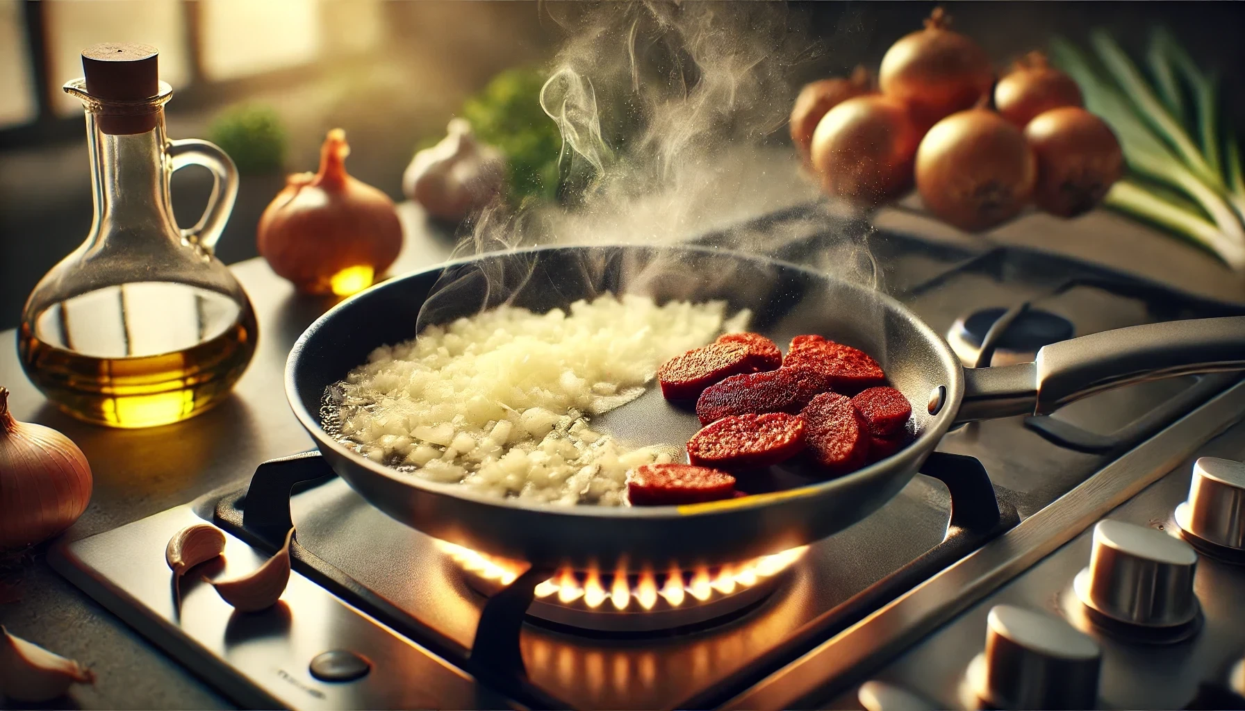 اضافه کردن گوشت و چوریزو