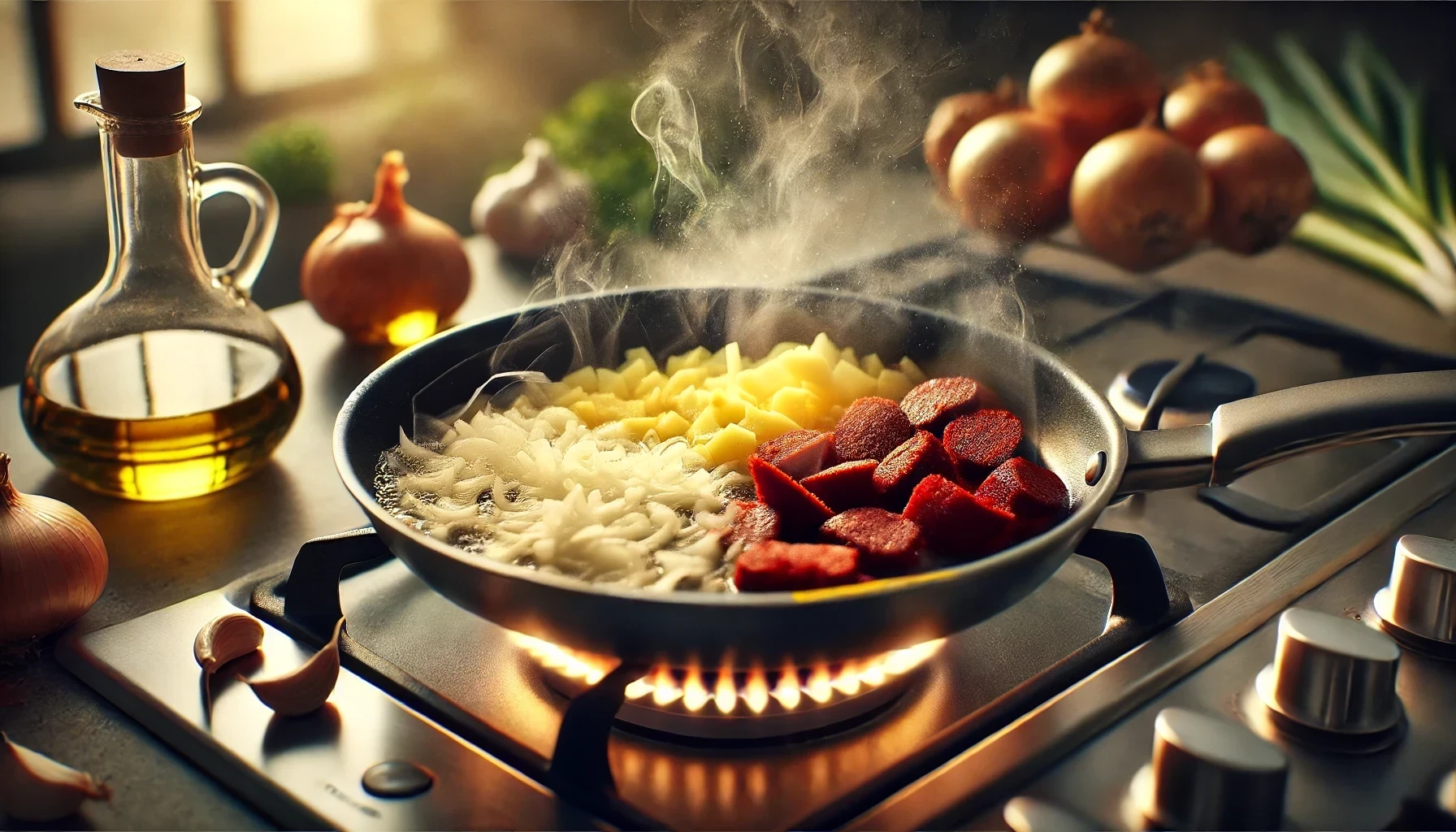 پخت سیب‌زمینی و ترکیب مواد