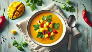 سوپ سرد اسپانیایی یا گاسپاچوی انبه