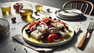 سالاد با ماهی نمک‌سود اسپانیایی (Esqueixada de Bacallà)