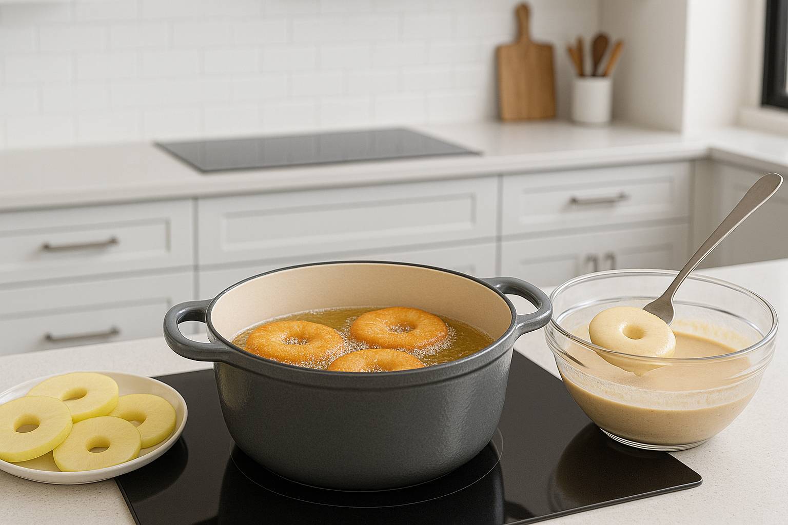 حلقه‌های سیب سرخ شده دسر اتریشی (Apfelradln)