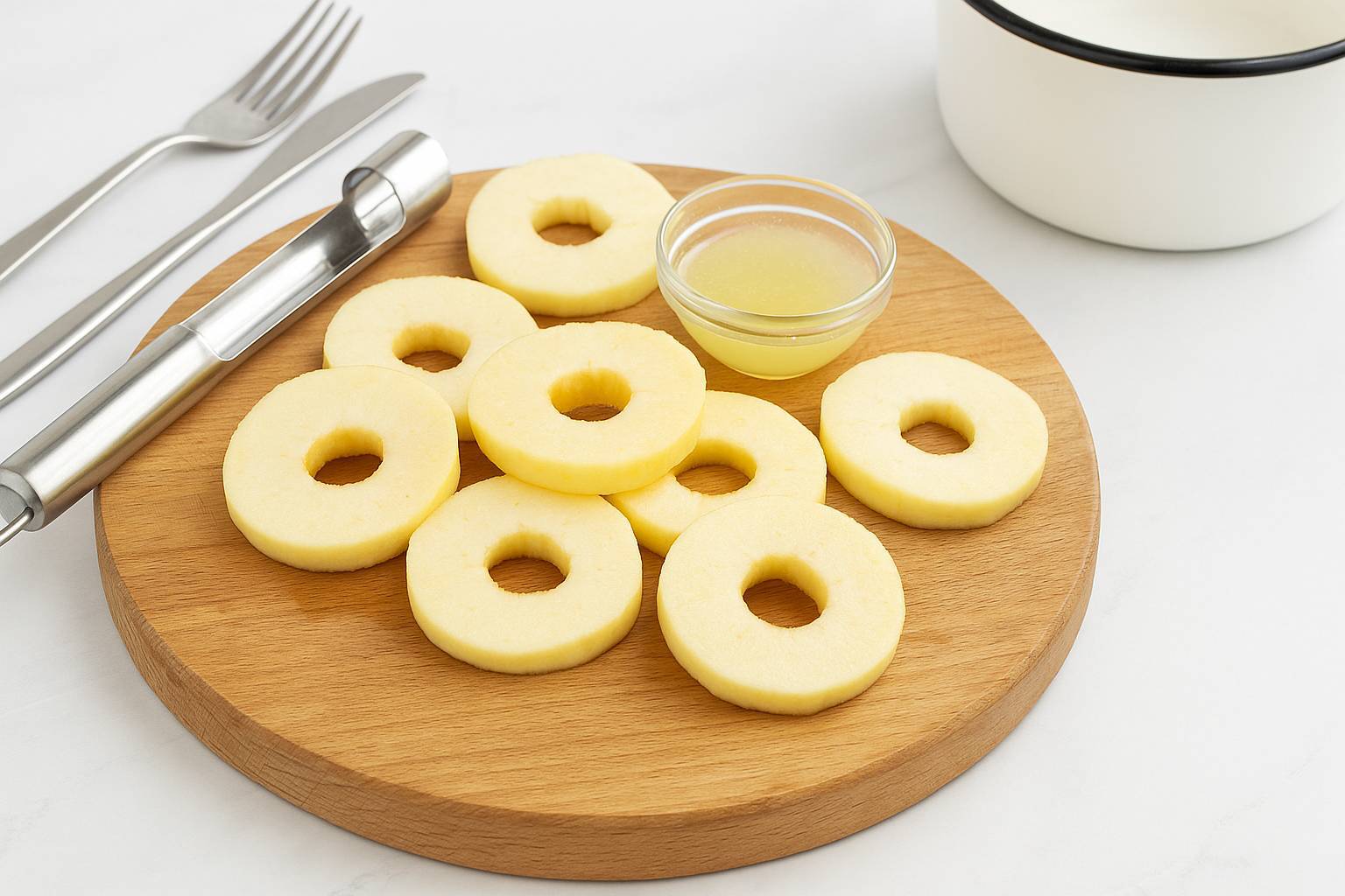 حلقه‌های سیب سرخ شده دسر اتریشی (Apfelradln)