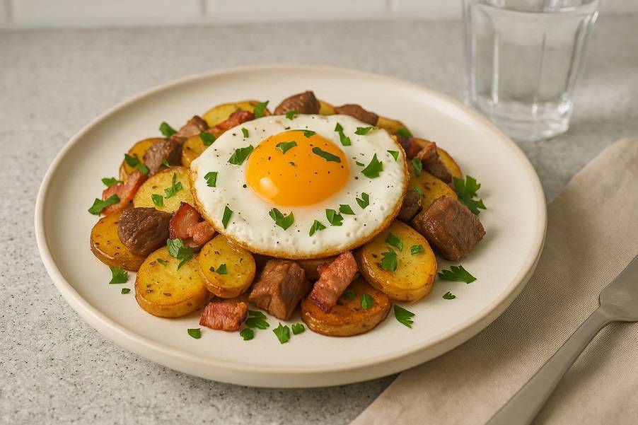 املت بیکن و گوشت اتریشی؛ تیولر گرستل (Tiroler Gröstl)