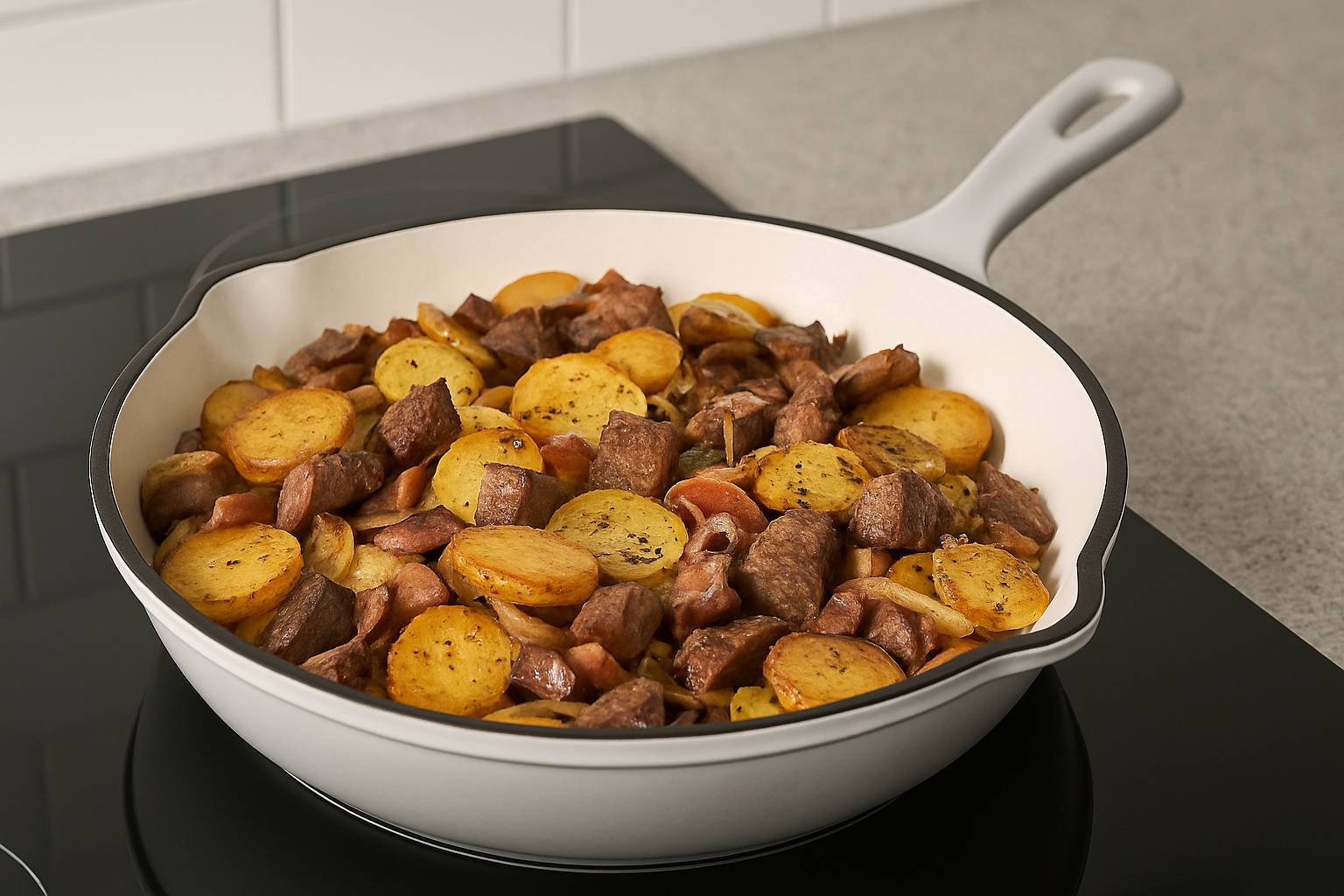 املت بیکن و گوشت اتریشی؛ تیولر گرستل (Tiroler Gröstl)