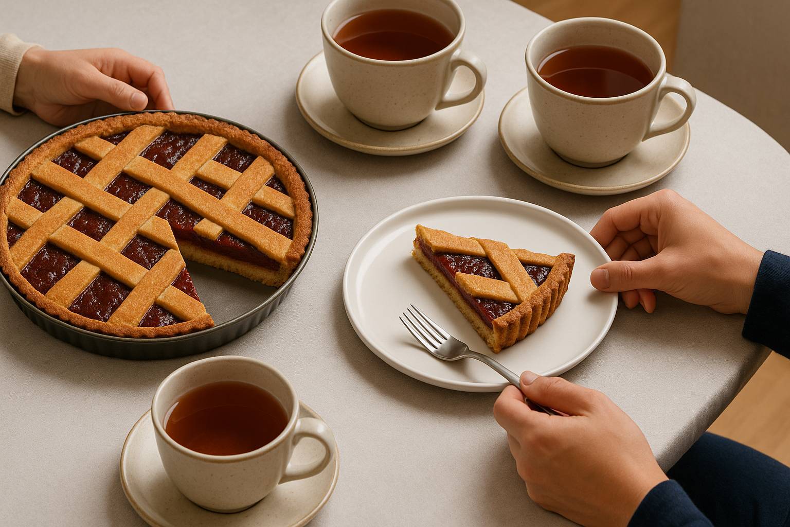 دسر مربایی اتریشی تارت لینزر (Linzer Torte)