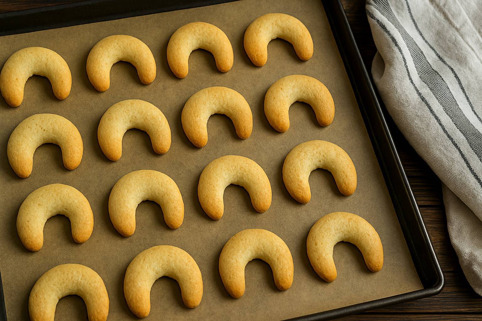 شیرینی وانیلی اتریشی وانیل‌کیپفرل (Vanillekipferl)