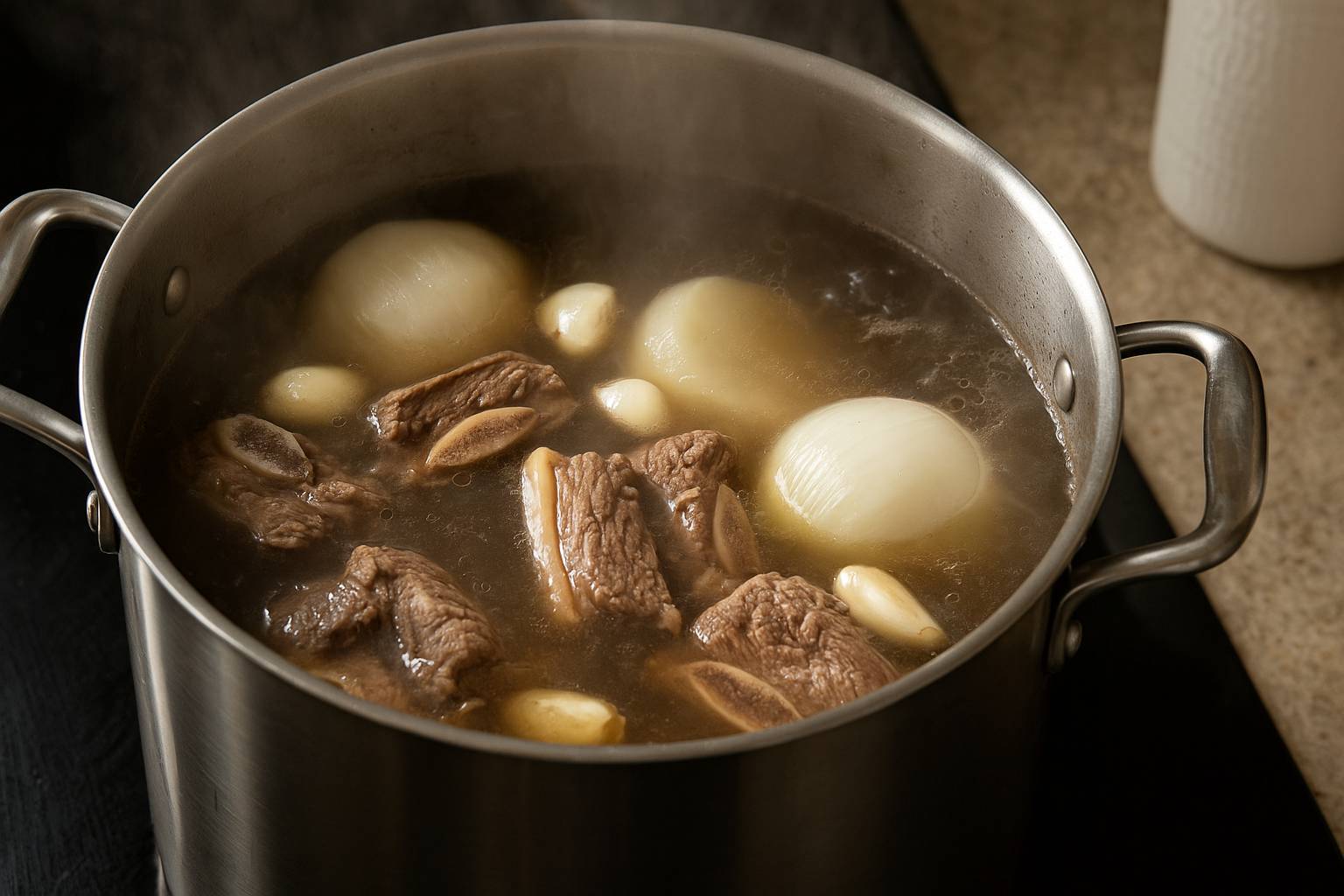 طرز تهیه سوپ دنده گاو کشور کره‌ (گالبی تانگ)