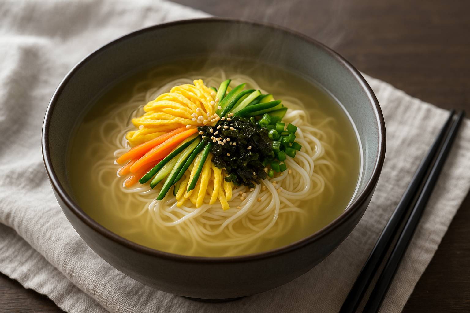 سوپ نودل جشن کره‌ای (گوکسو)