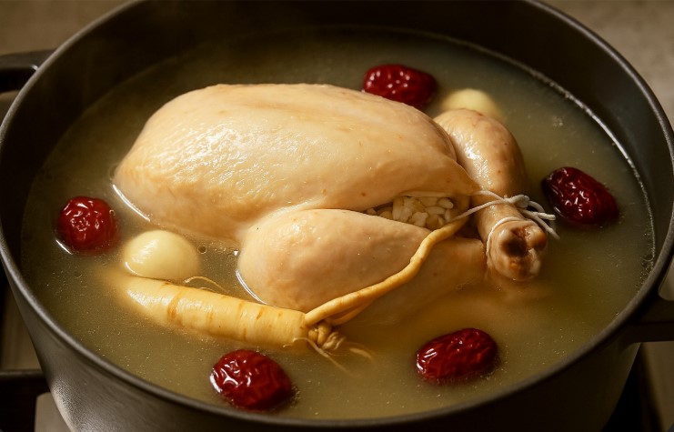 طرز تهیه سوپ مرغ جینسینگ کره‌ ای (سامگیتانگ)